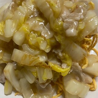 残り野菜で簡単かたやきそば